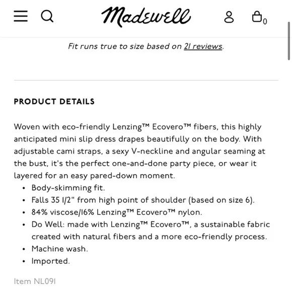 NWT Madewell Layton Mini Slip - Picture 5 of 11